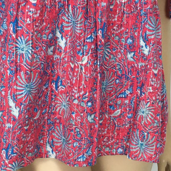 Lucky Brand Red Floral Cold Shoulder Blouse - Picture 5 of 8